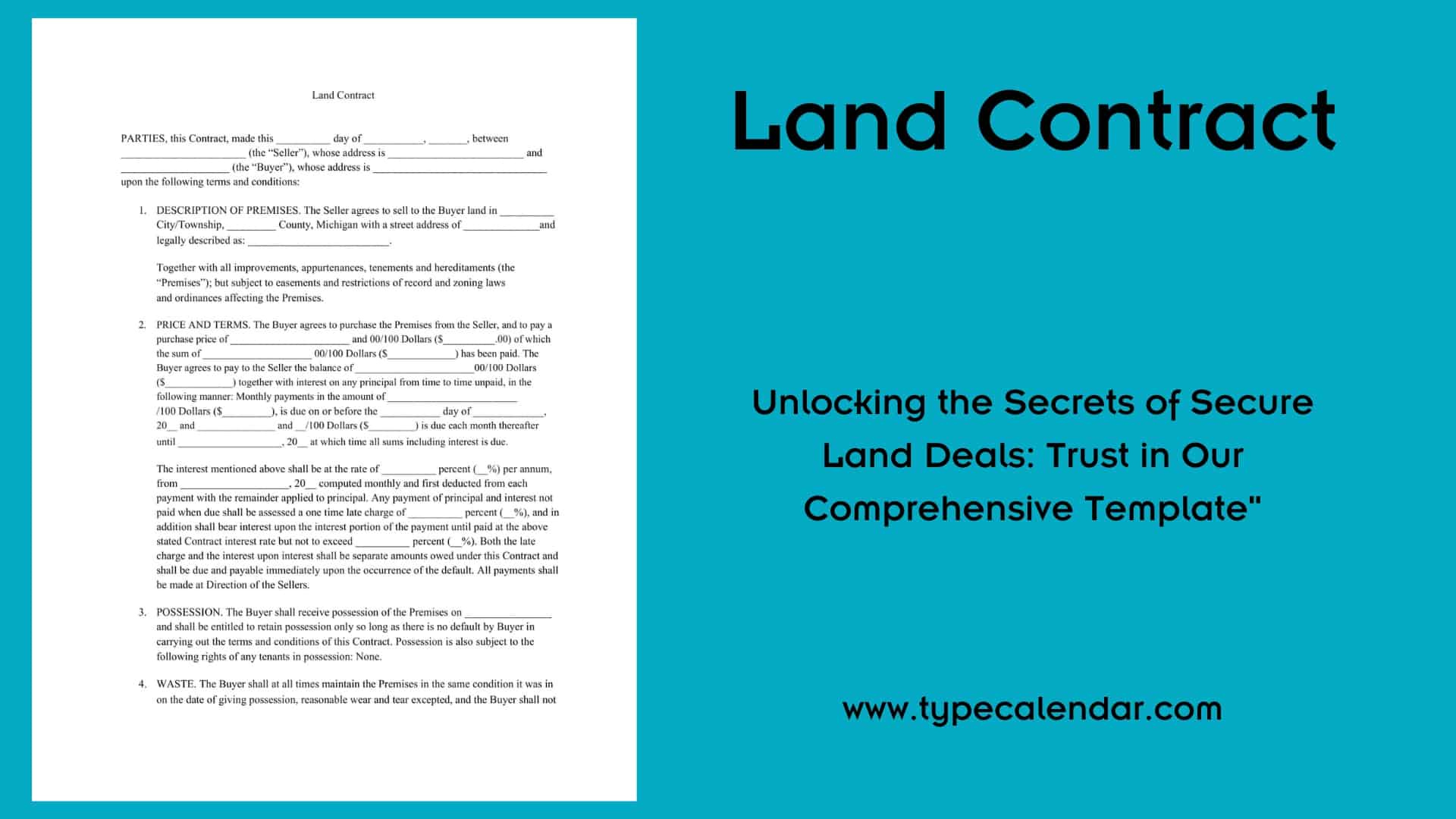Free Printable Land Contract Templates [Word, Pdf] Simple with Free Printable Land Contract Forms