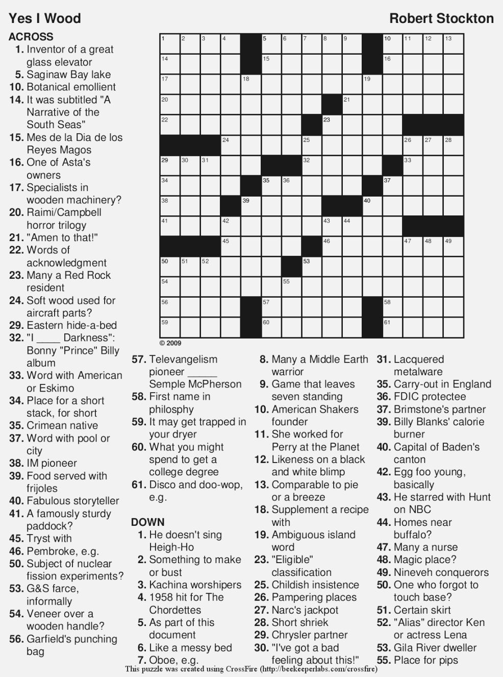 Free Printable Large Print Crossword Puzzles with regard to Free Printable Large Print Crossword Puzzles