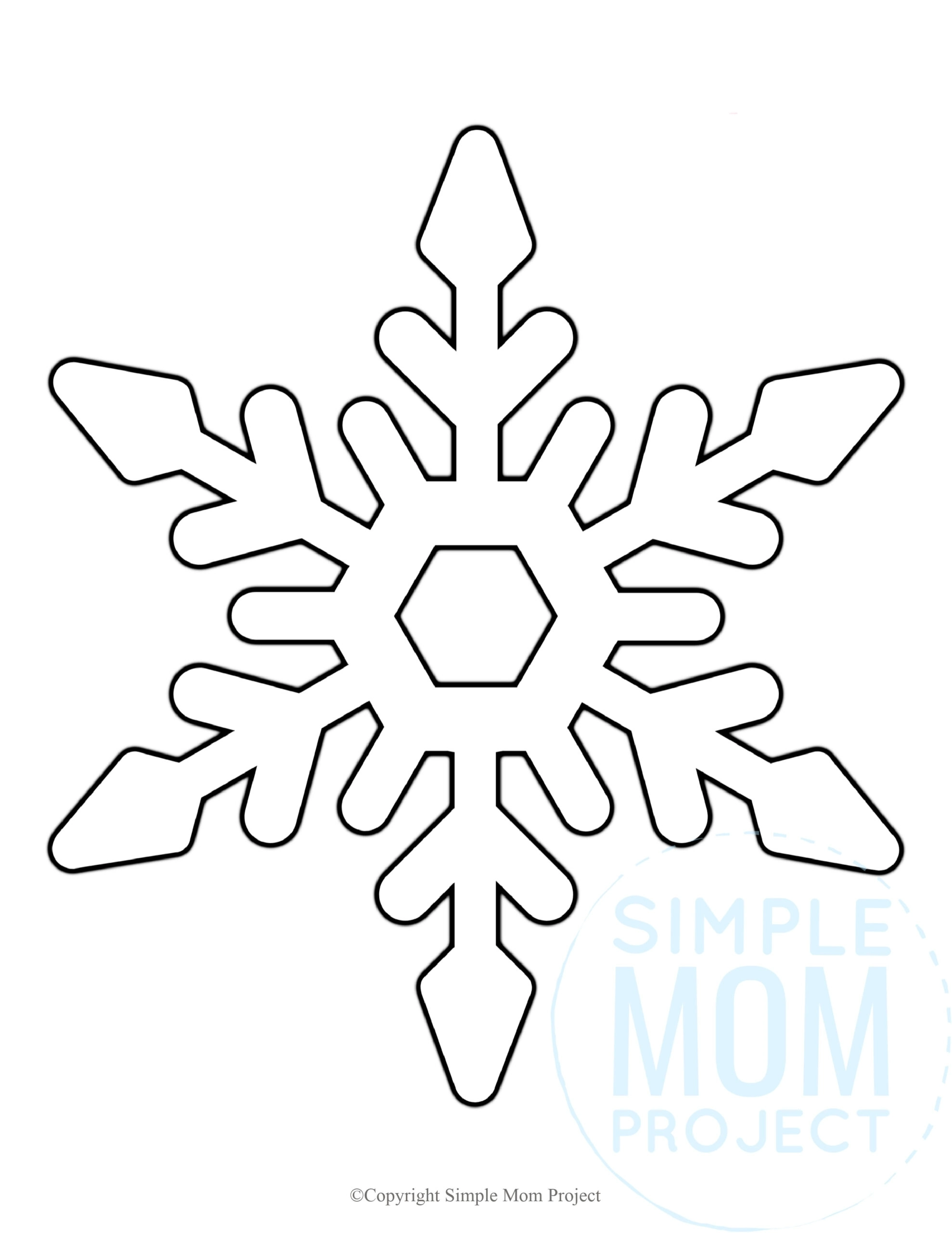 Free Printable Large Snowflake Templates – Simple Mom Project regarding Free Printable Snowflake Patterns