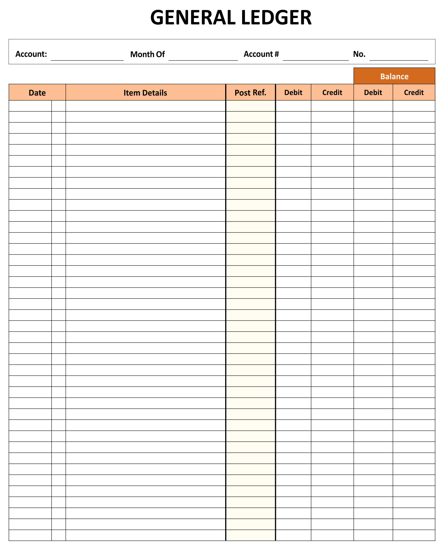 Free Printable Ledger Balance Sheet throughout Free Printable Ledger Sheets