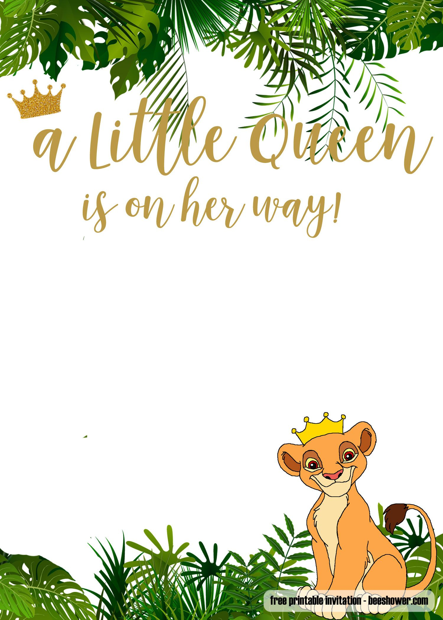 Free Printable Lion King Baby Shower Invitations Templates intended for Free Printable Lion King Baby Shower Invitations