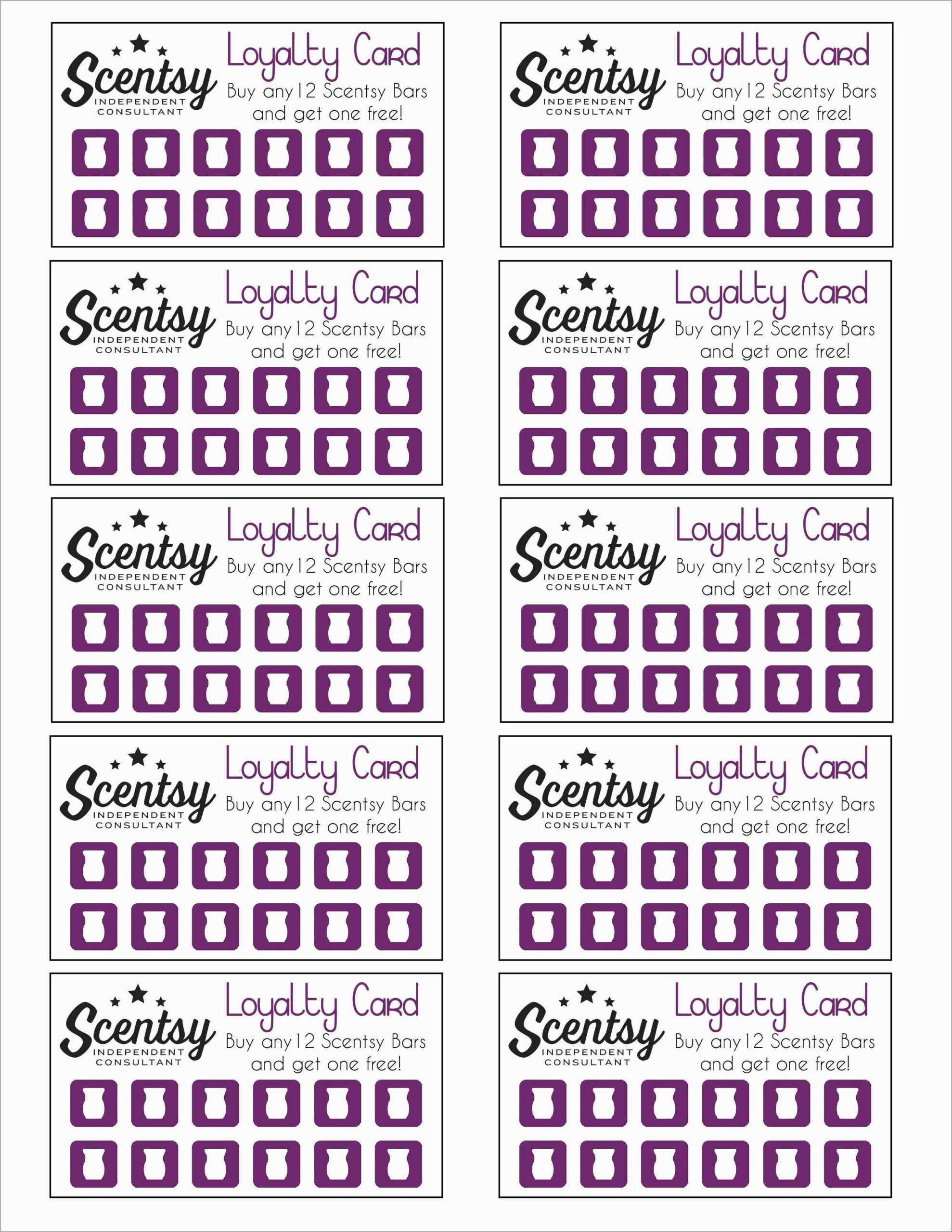 Free Printable Loyalty Card Template Fabulous Scentsy Loyalty Card with Free Printable Scentsy Business Cards