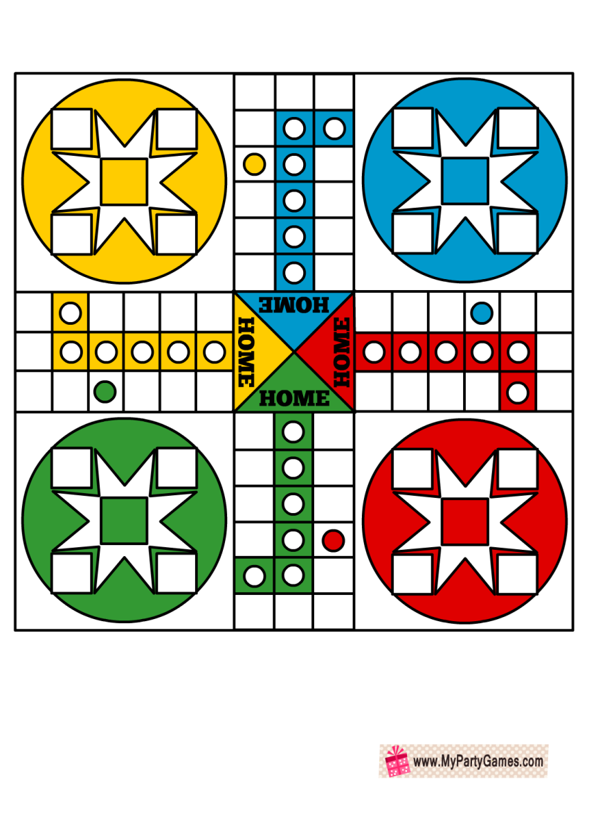 Free Printable Ludo Board Game With Dice And Tokens | Printable inside Free Printable Ludo Board