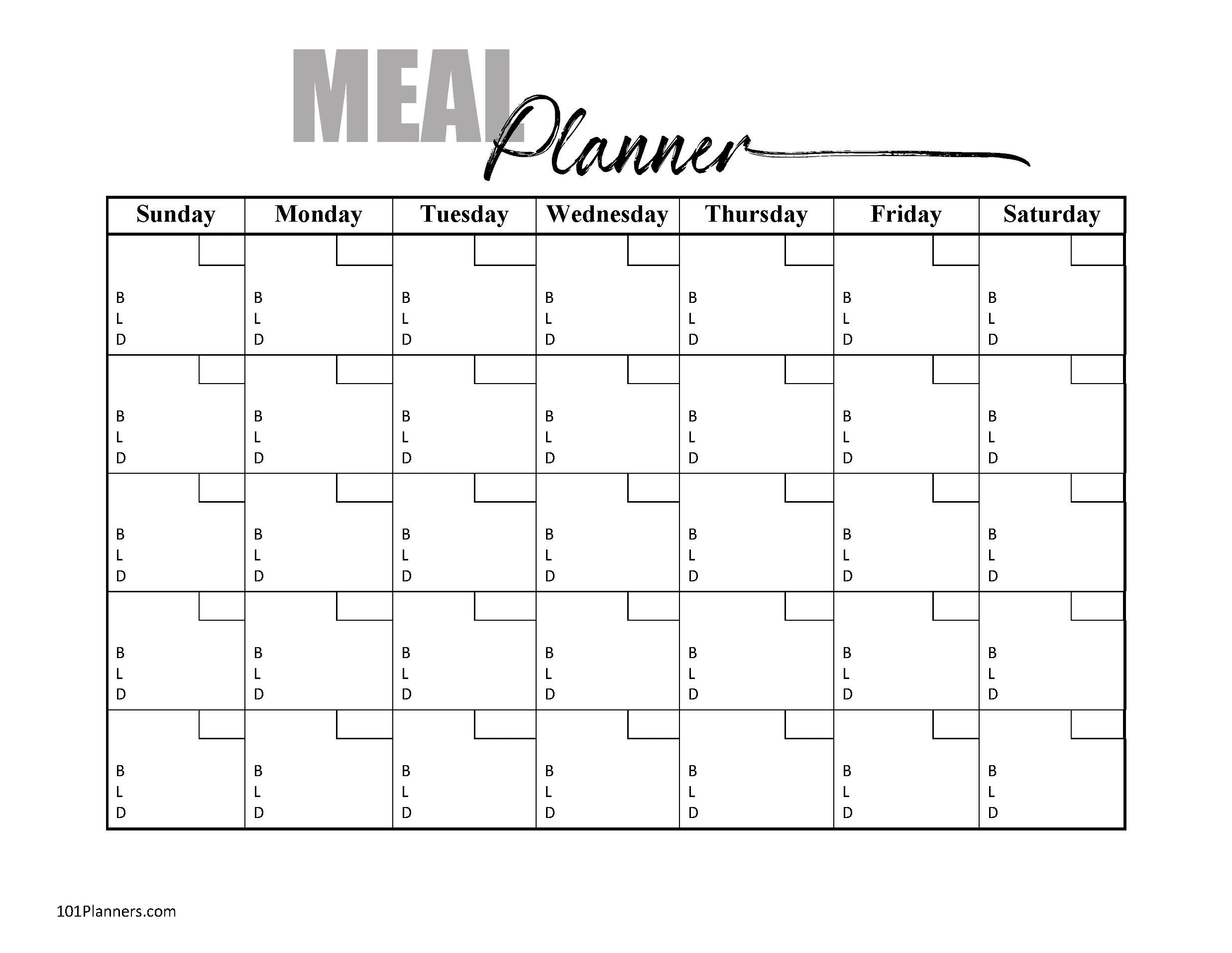 Free Printable Meal Plan Template | Customize Before You Print in Free Printable Monthly Meal Planner