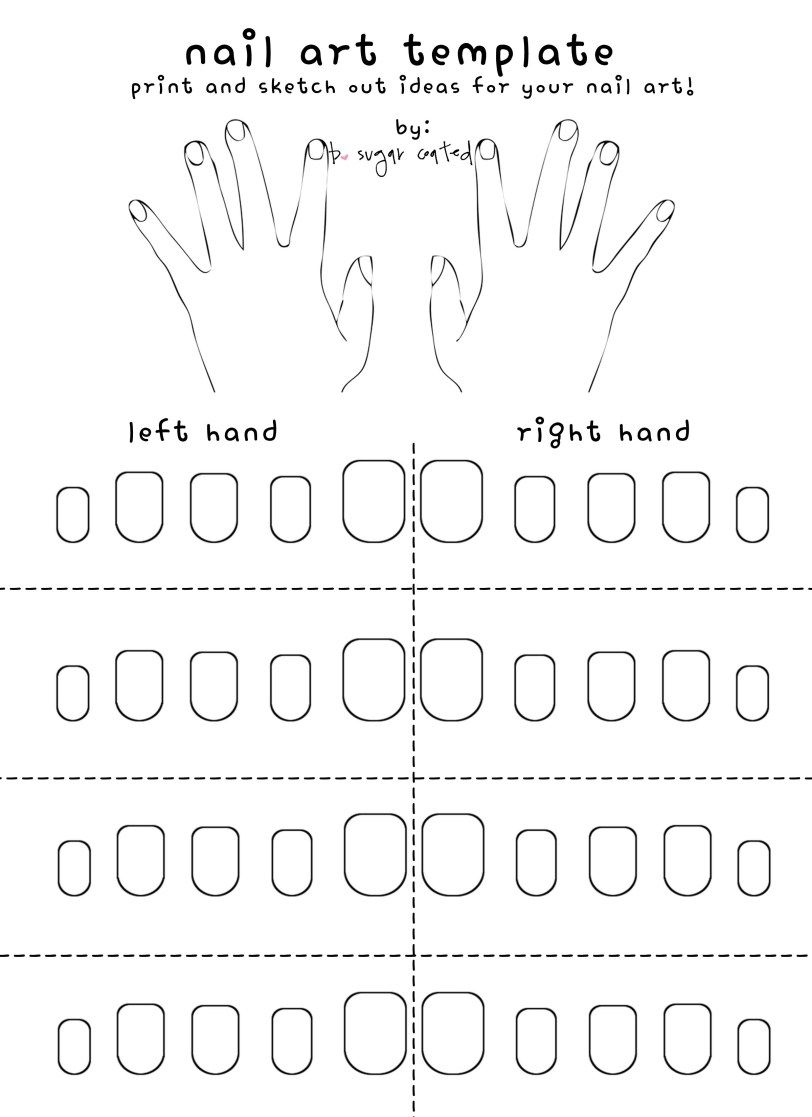 Free Printable Nail Art Template inside Free Printable Nail Art Designs