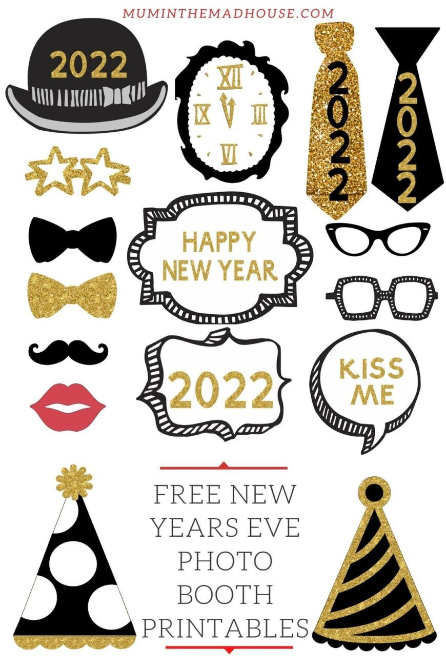 Free Printable New Years Eve Party Photo Booth Props | Mum In The intended for Free Printable Photo Booth Props