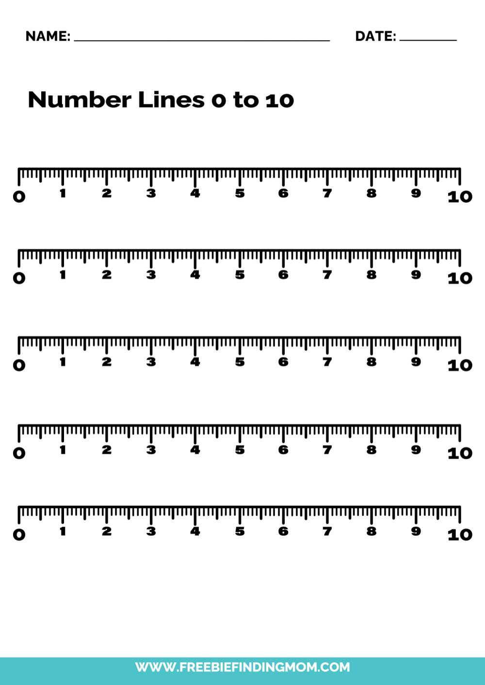 Free Printable Number Line To 10 Worksheet - Freebie Finding Mom within Free Printable Number Line For Kids