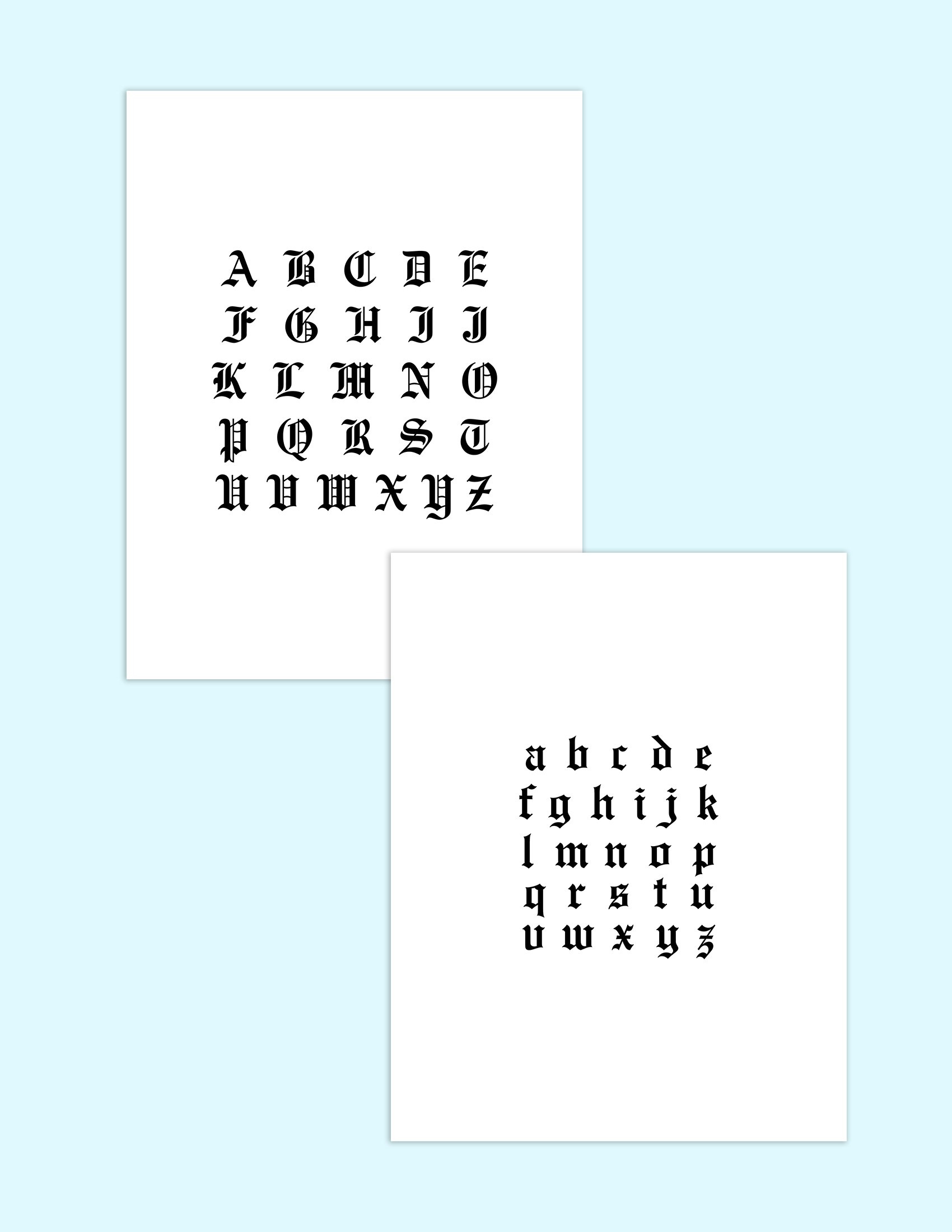 Free Printable Old English Calligraphy Alphabet - Freebie Finding Mom in Free Printable Old English Letters