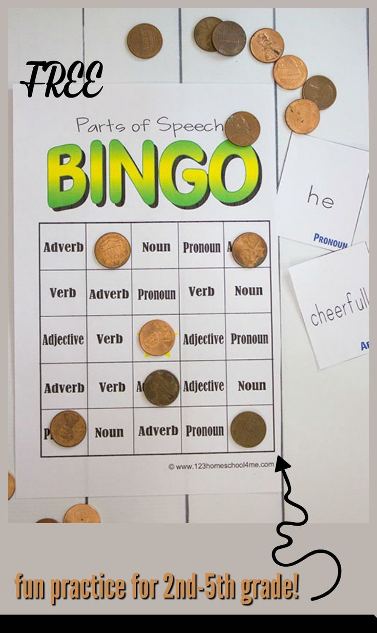 Free Printable Parts Of Speech Grammar Bingo Game For Kids | Parts regarding Free Printable Parts Of Speech Bingo