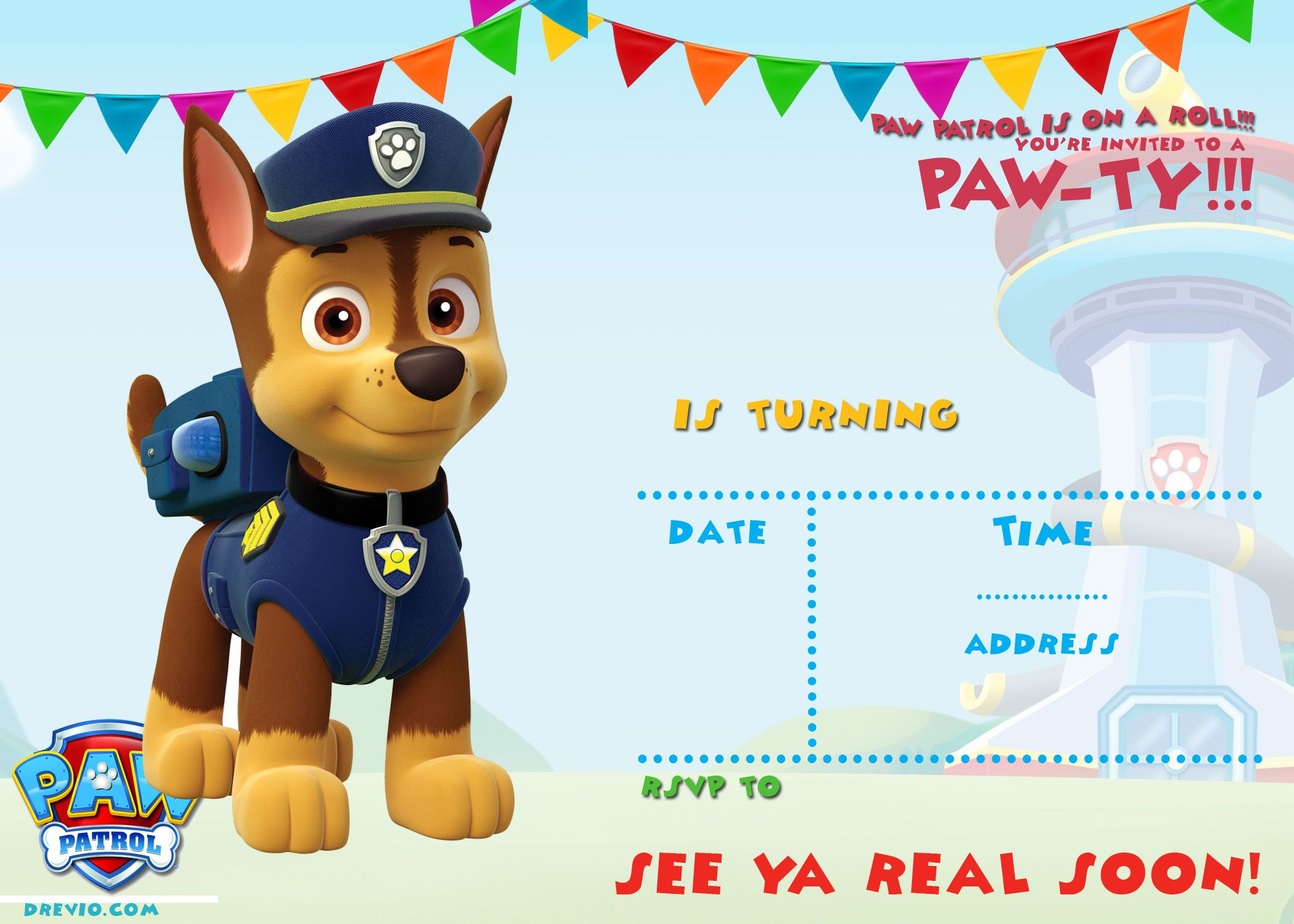 Free Printable Paw Patrol Birthday Invitations with Paw Patrol Free Printables Invitations