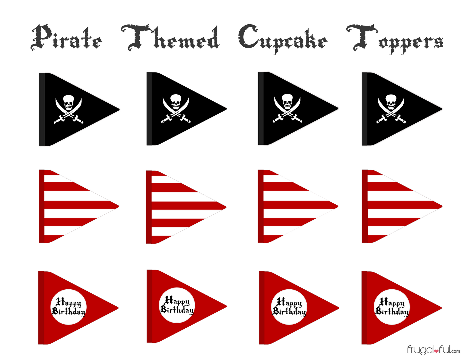 Free Printable Pirate Cupcake Flags | Pirate Cupcake, Pirate inside Free Printable Pirate Cupcake Toppers