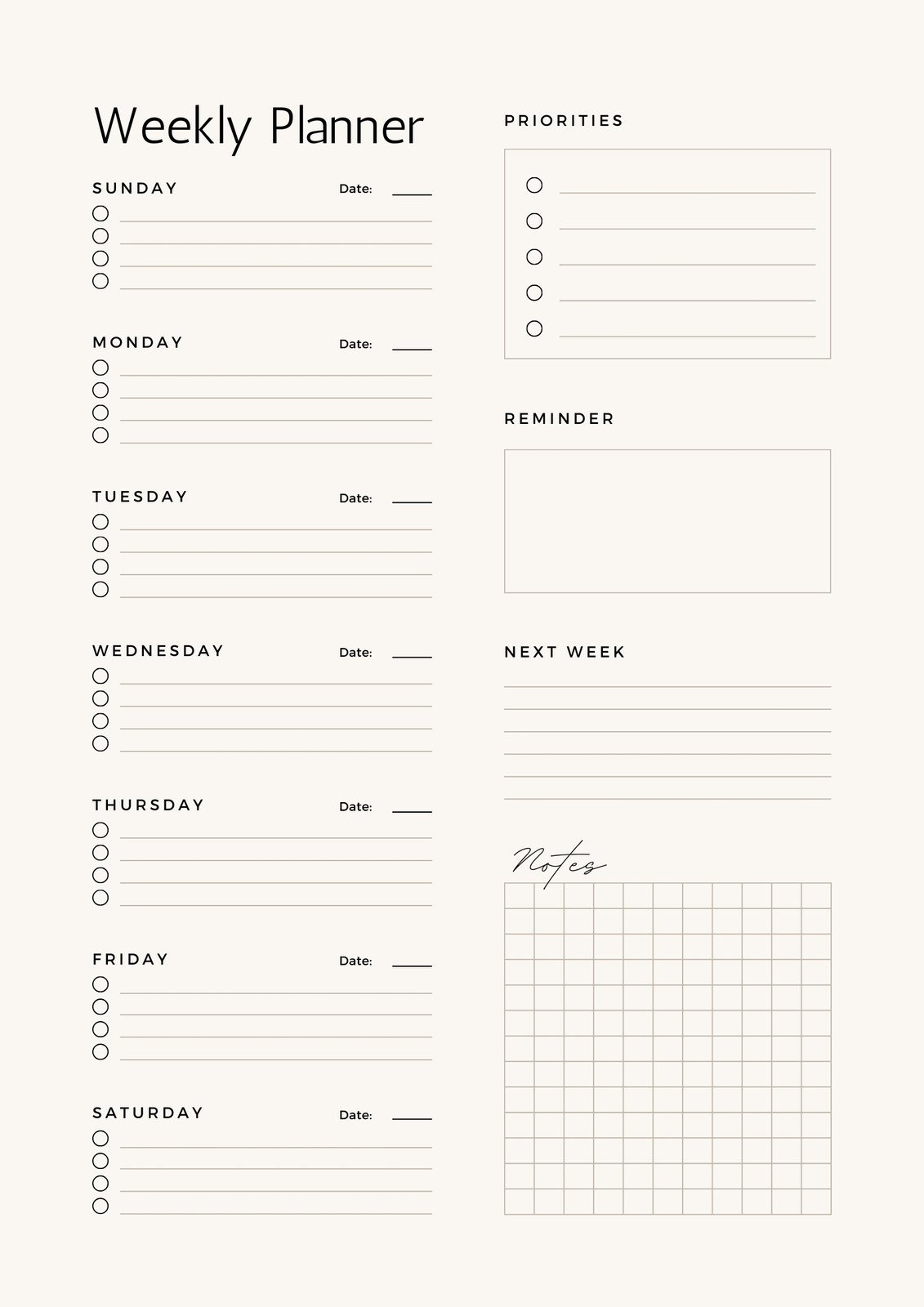 Free, Printable Planner Templates To Customize | Canva with regard to Free Printable Planners and Organizers