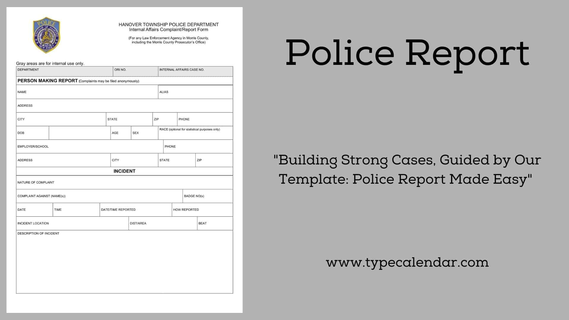 Free Printable Police Report Templates [Pdf, Word, Excel] Students with Free Printable Police Report