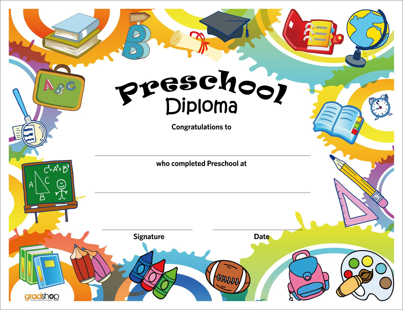 Free Printable Preschool Diploma Certificates in Free Printable Preschool Diplomas