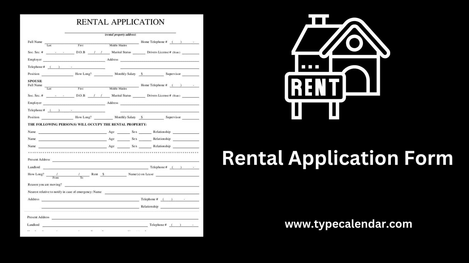 Free Printable Rental Application Form Templates [Word, Pdf] Simple in Free Printable Rental Application