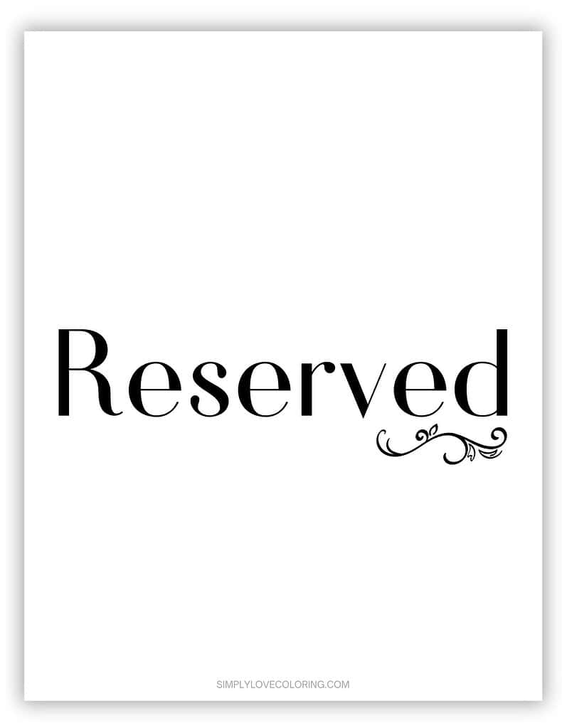 Free Printable Reserved Sign (Free Pdf Download) - Simply Love regarding Free Printable Reserved Table Signs