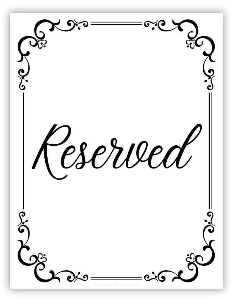 Free Printable Reserved Sign (Free Pdf Download) - Simply Love with Free Printable Reserved Table Signs