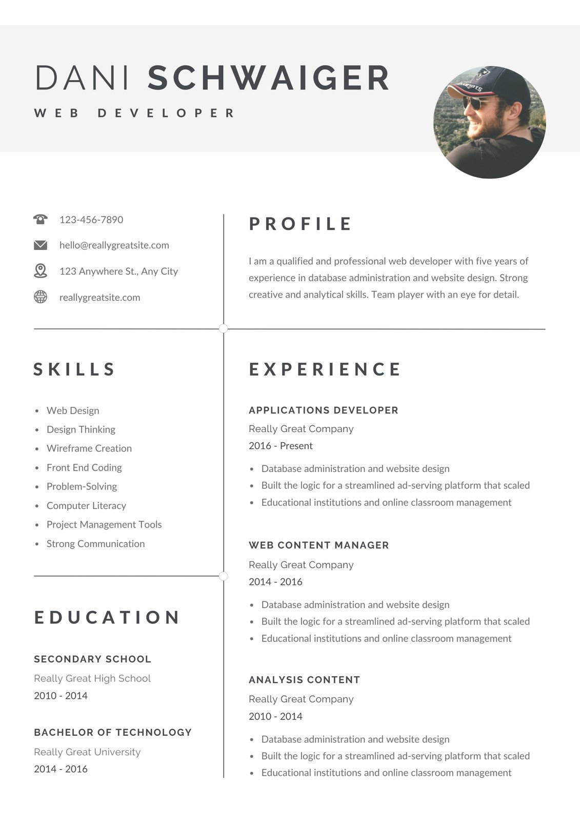 Free Printable Resume Templates You Can Customize | Canva intended for Free Printable Resume