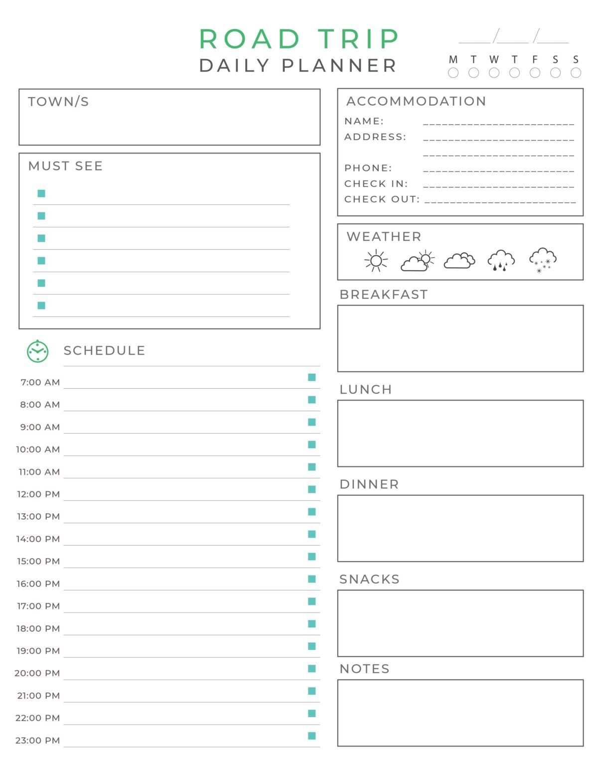 Free Printable Road Trip Planner | Road Trip Planner, Travel inside Free Printable Road Trip Planner