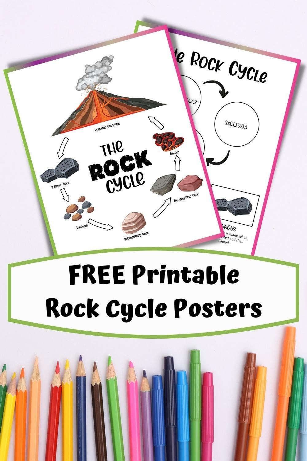 Free Printable Rock Cycle Posters For Kids | Rock Cycle, Rock for Rock Cycle Worksheets Free Printable