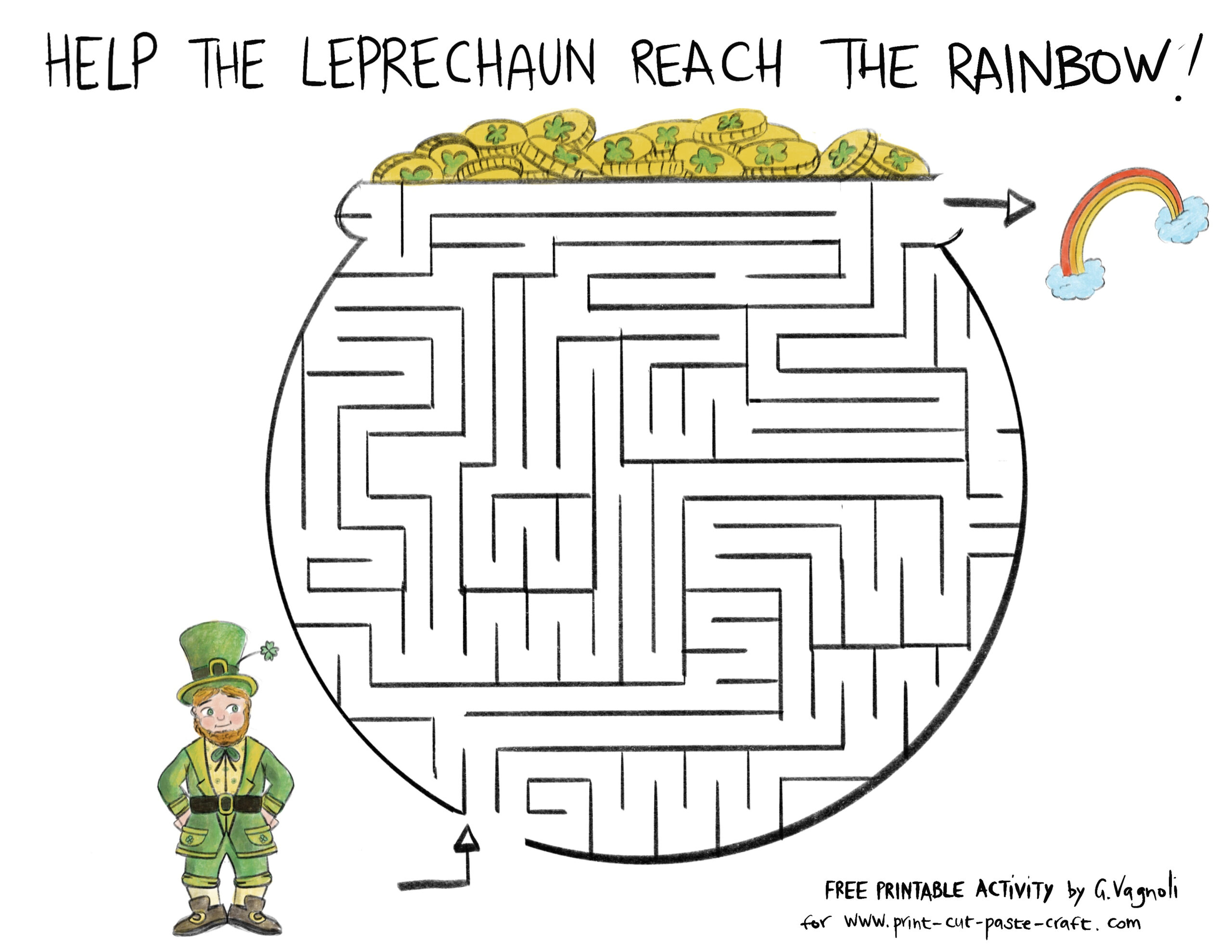 Free Printable Saint Patrick&amp;#039;S Day Maze! | Print, Cut, Paste, Craft! throughout Free Printable St Patrick&amp;#039;S Day Mazes