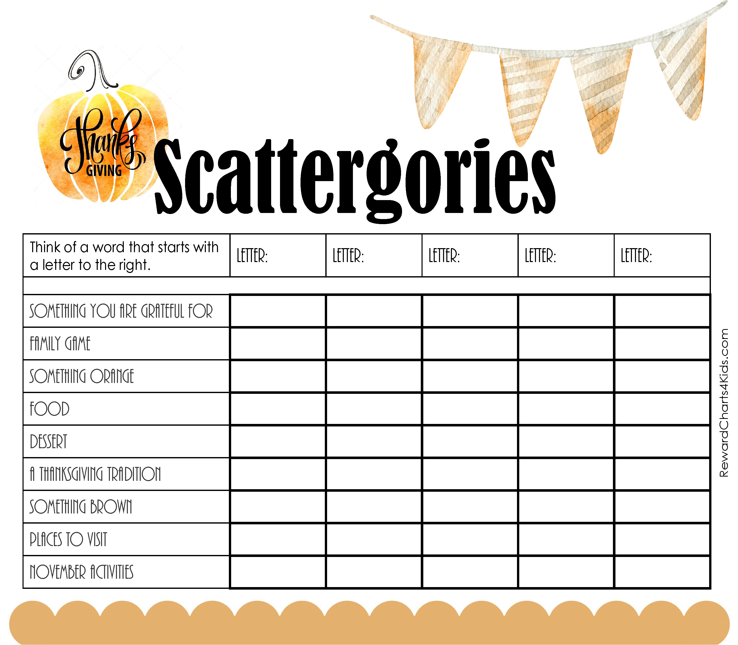 Free Printable Scattergories Lists | Instant Download regarding Scattergories Free Printable Sheets