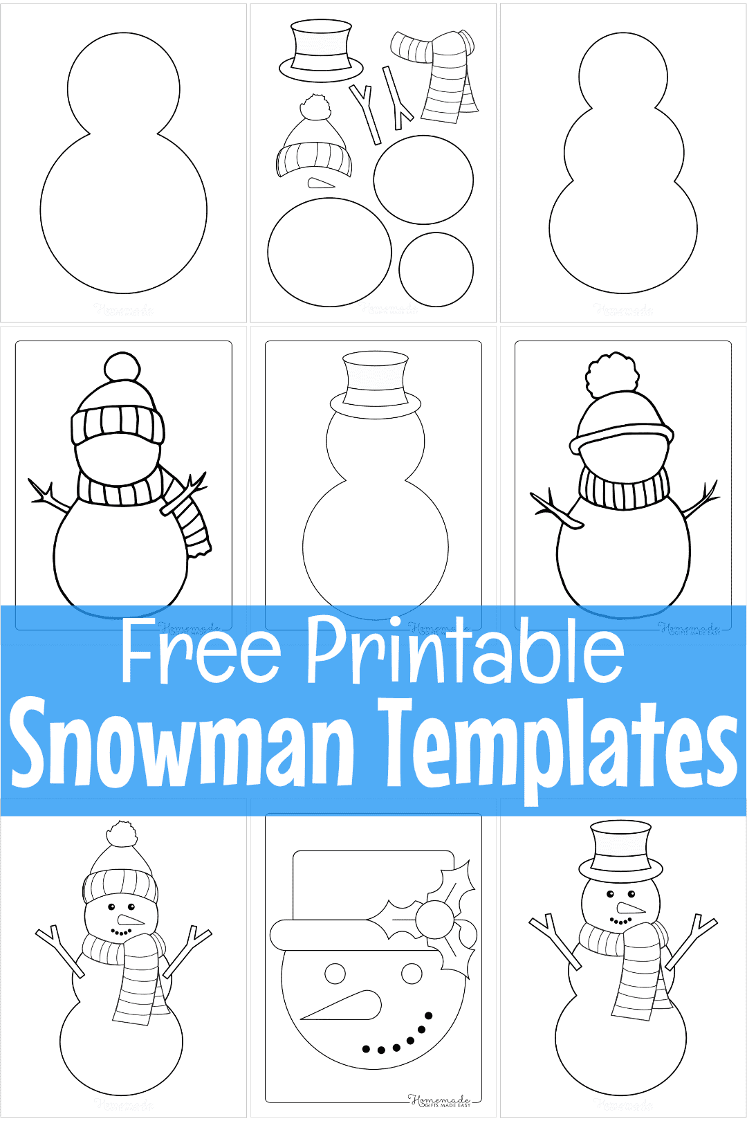 Free Printable Snowman Templates For Crafts regarding Free Printable Snowman Patterns