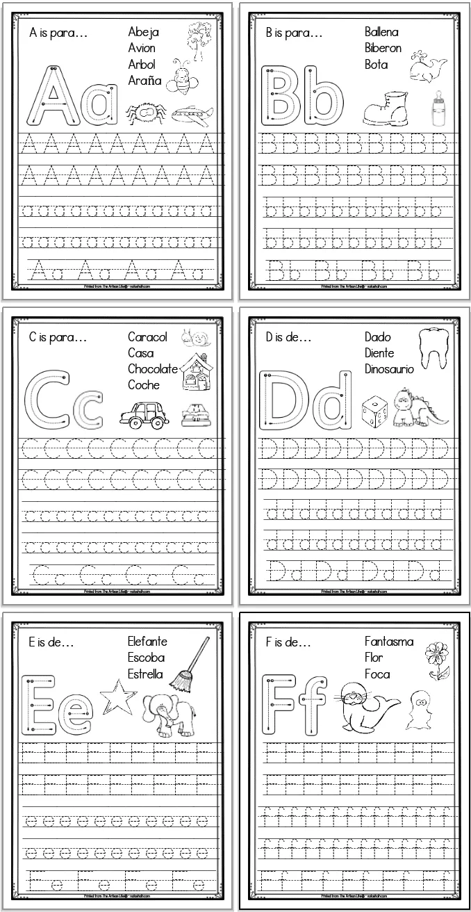 Free Printable Spanish Alphabet Tracing Worksheets throughout Free Printable Spanish Alphabet Worksheets