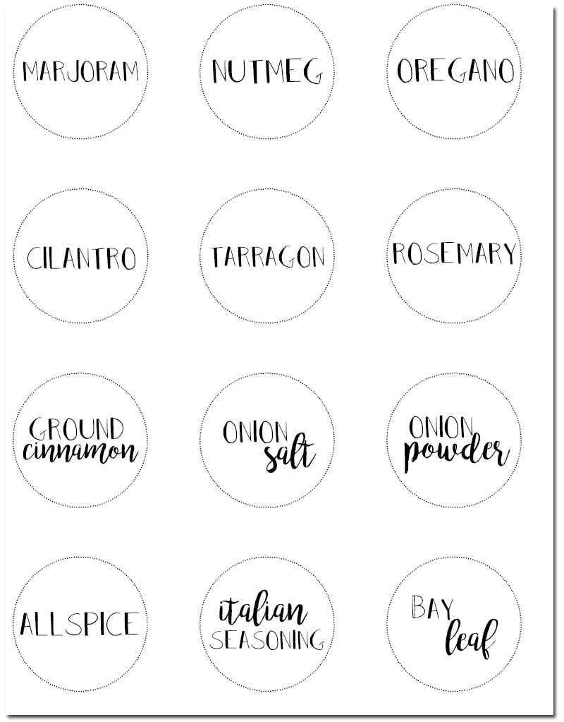 Free Printable Spice Jar Labels | Organized Spice Rack for Free Printable Spice Labels