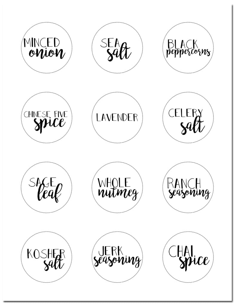 Free Printable Spice Jar Labels | Organized Spice Rack pertaining to Free Printable Spice Labels