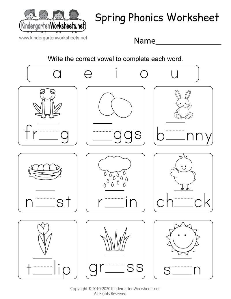 Free Printable Spring Phonics Worksheet pertaining to Free Printable Spring Worksheets for Kindergarten