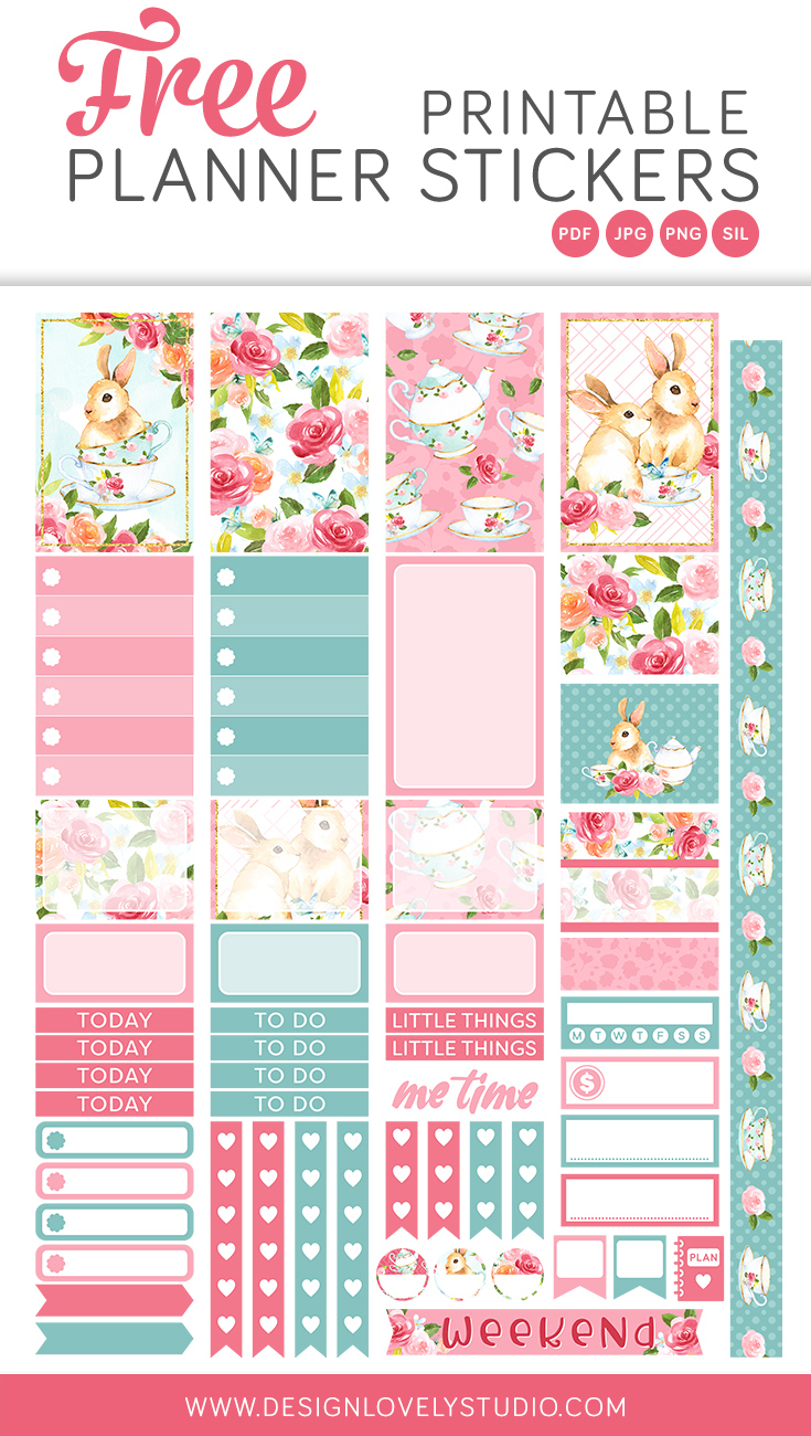 Free Printable Spring Planner Stickers — Design Lovely Studio regarding Free Printable Planner Stickers