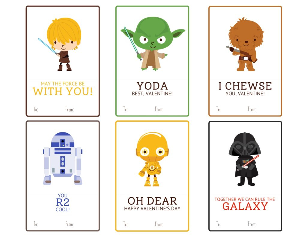 Free Printable Star Wars Valentine Cards | Baking You Happier for Star Wars Printable Cards Free