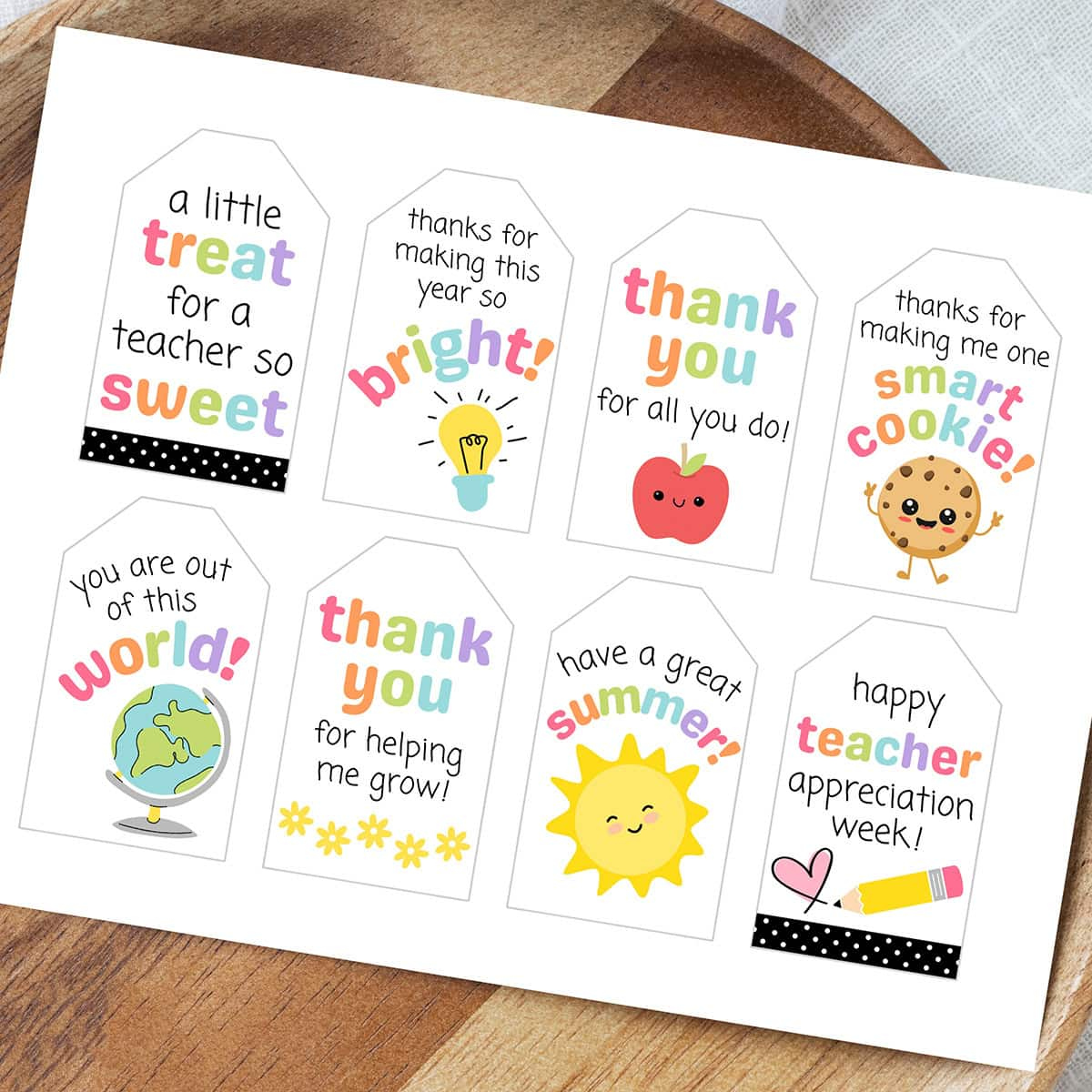 Free Printable Teacher Appreciation Gift Tags - Aubree Originals with Free Printable Teacher Appreciation Gift Tags