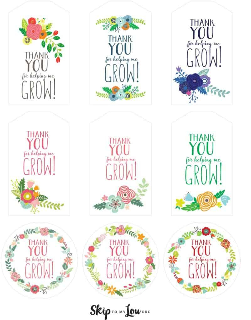 Free Printable Thank You For Helping Me Grow Gift Tags | Skip To throughout Thanks For Helping Me Grow Free Printable