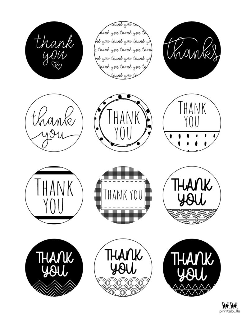 Free Printable Thank You Tags - 300 Tags | Printabulls with Free Printable Thank You Tags