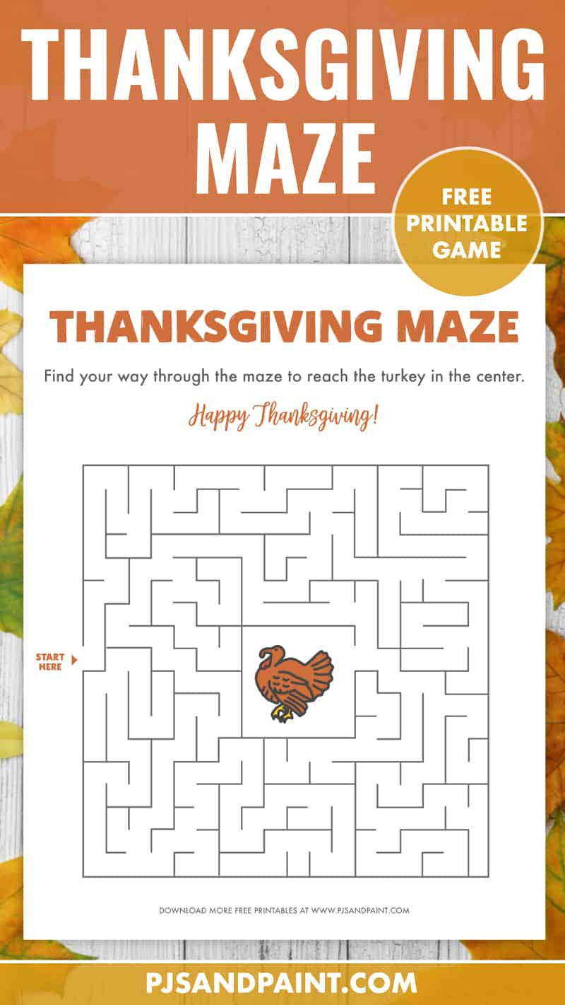 Free Printable Thanksgiving Maze - Thanksgiving Games And Activities in Free Printable Thanksgiving Games For Adults