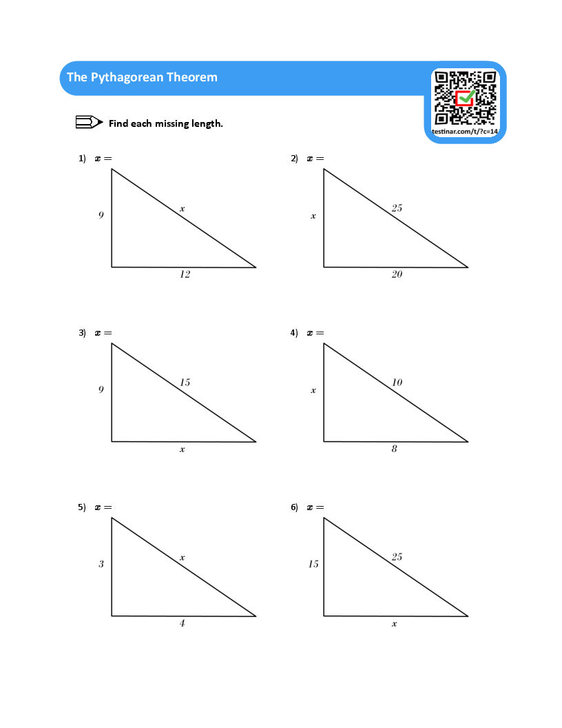 Free Printable The Pythagorean Theorem Worksheets! pertaining to Free Printable Pythagorean Theorem Worksheets