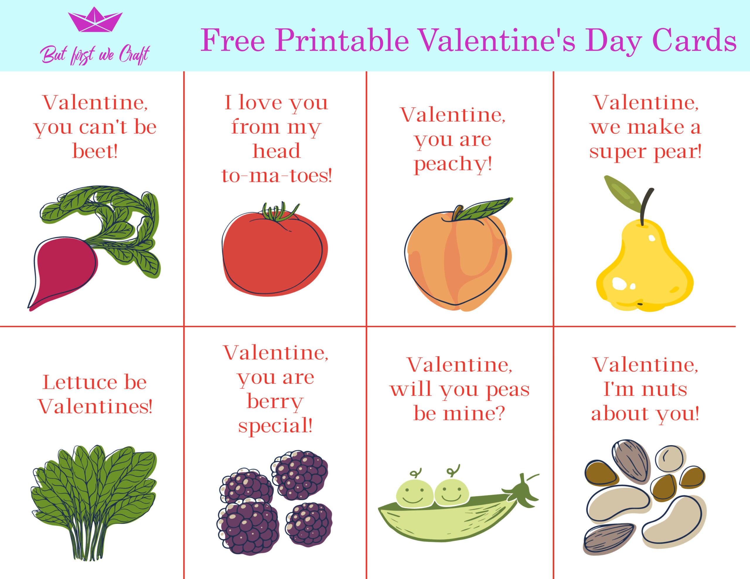 Free Printable Valentine Cards – But First We Craft intended for Free Valentine Printable Cards for Husband