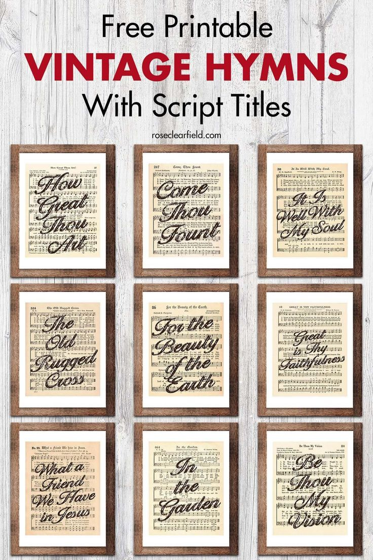 Free Printable Vintage Hymns With Script Titles | Sheet Music within Free Printable Musical Scripts