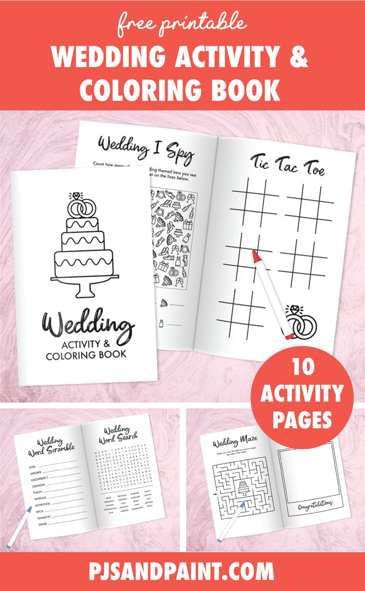 Free Printable Wedding Activity And Coloring Book For Kids for Free Wedding Printables