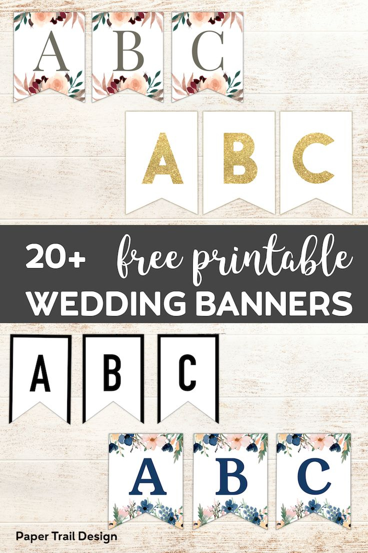 Free Printable Wedding Banners - Paper Trail Design | Free Wedding inside Free Printable Wedding Banner Letters