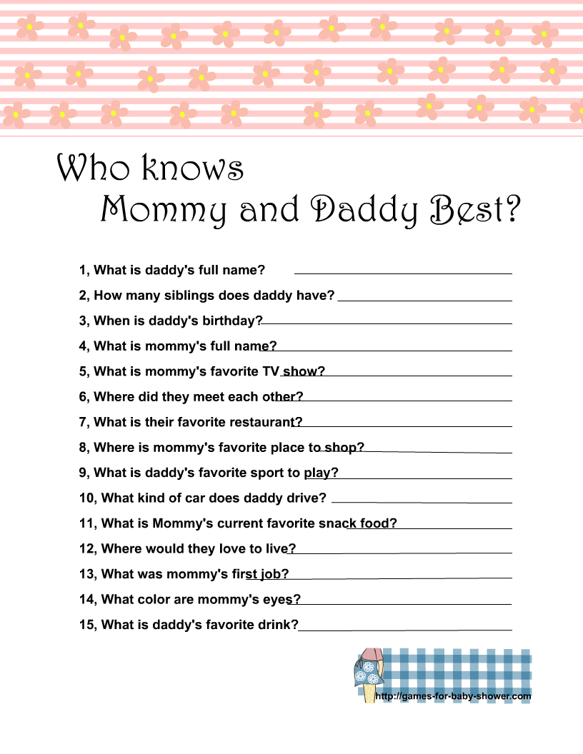 Free Printable Who Knows Mommy And Daddy Best Game inside Who Knows Mommy and Daddy Best Free Printable