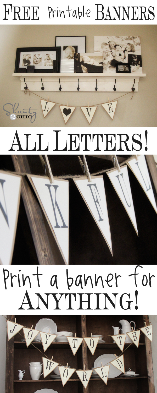 Free Printable Whole Alphabet Banner - Shanty 2 Chic regarding Free Printable Whole Alphabet Banner