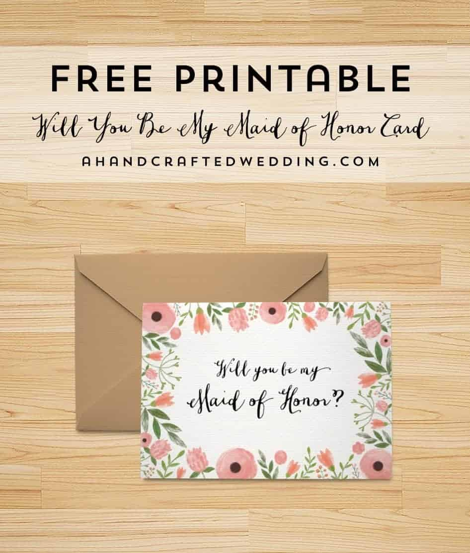 Free Printable Will You Be My Bridesmaid Card | Mountain Modern Life % regarding Free Printable Will You Be My Maid of Honor Card