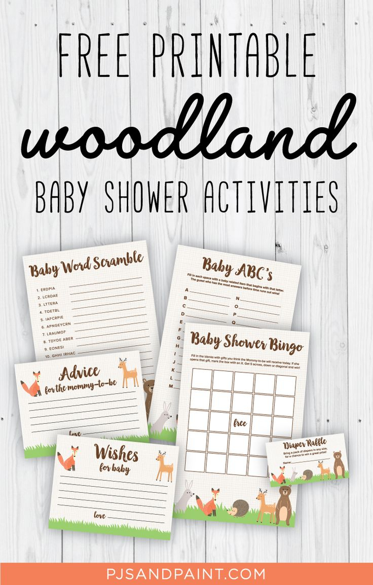 Free Printable Woodland Baby Shower Activities | Baby Shower in Woodland Baby Shower Games Free Printables