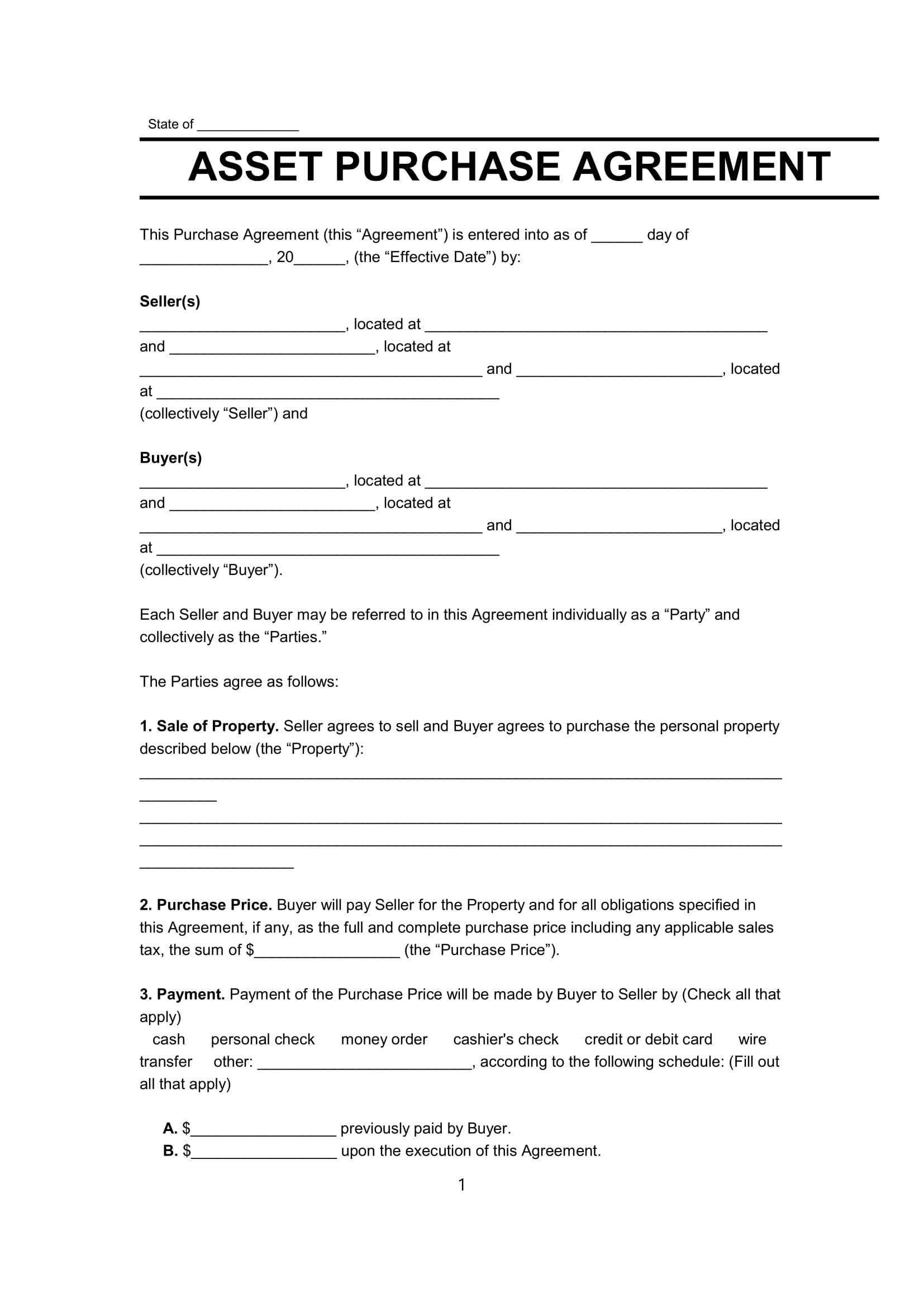 Free Purchase And Sale Agreement | Pdf &amp;amp; Word regarding Free Printable Purchase Agreement Forms