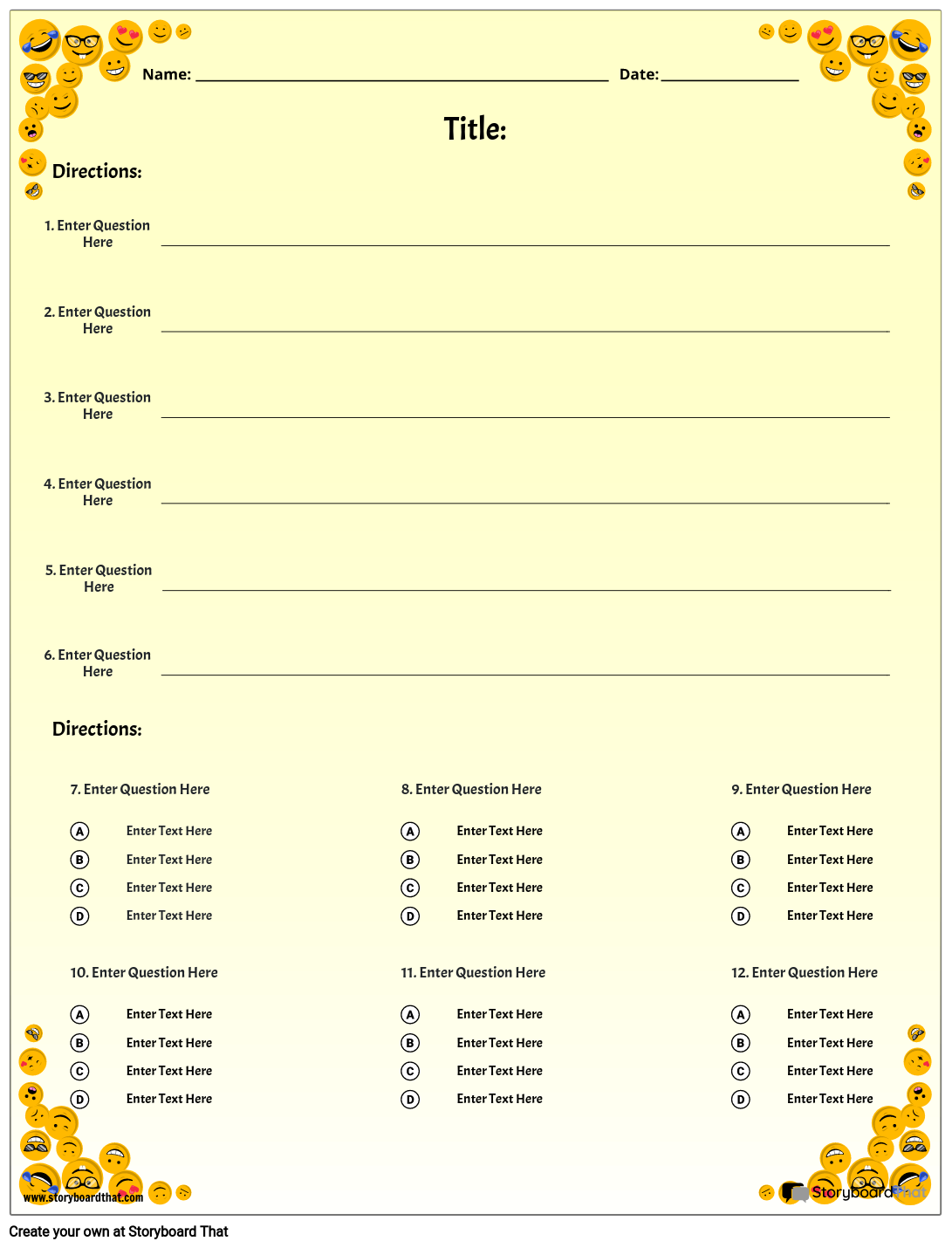 Free Quiz Maker: Online Templates For Teachers&amp;#039; Tests inside Free Printable Test Maker