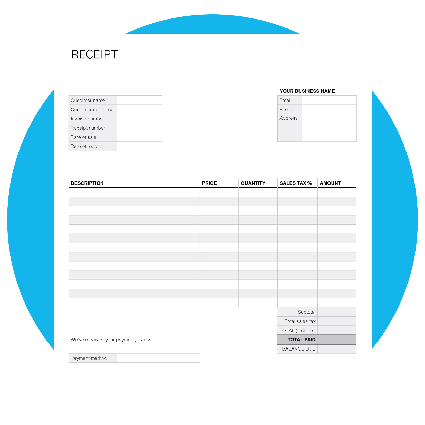 Free Receipt Template | Xero with Free Printable Sales Receipts Online