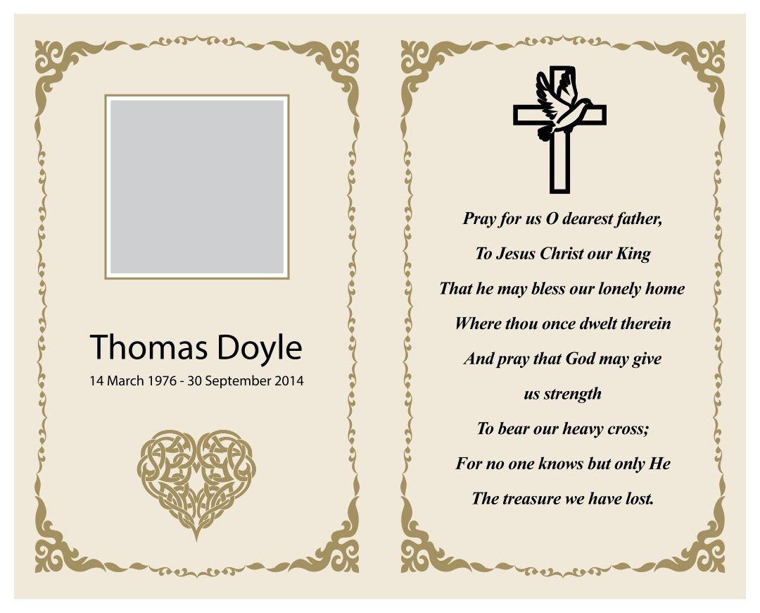 Free Remembrance Cards Template inside Free Printable Memorial Card Template